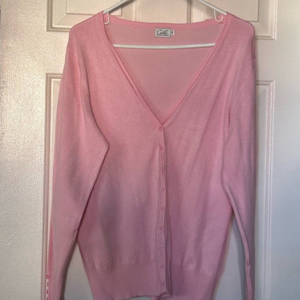 Cielo baby pink ladie’s cardigan;size 1XL;slightly used;good condition